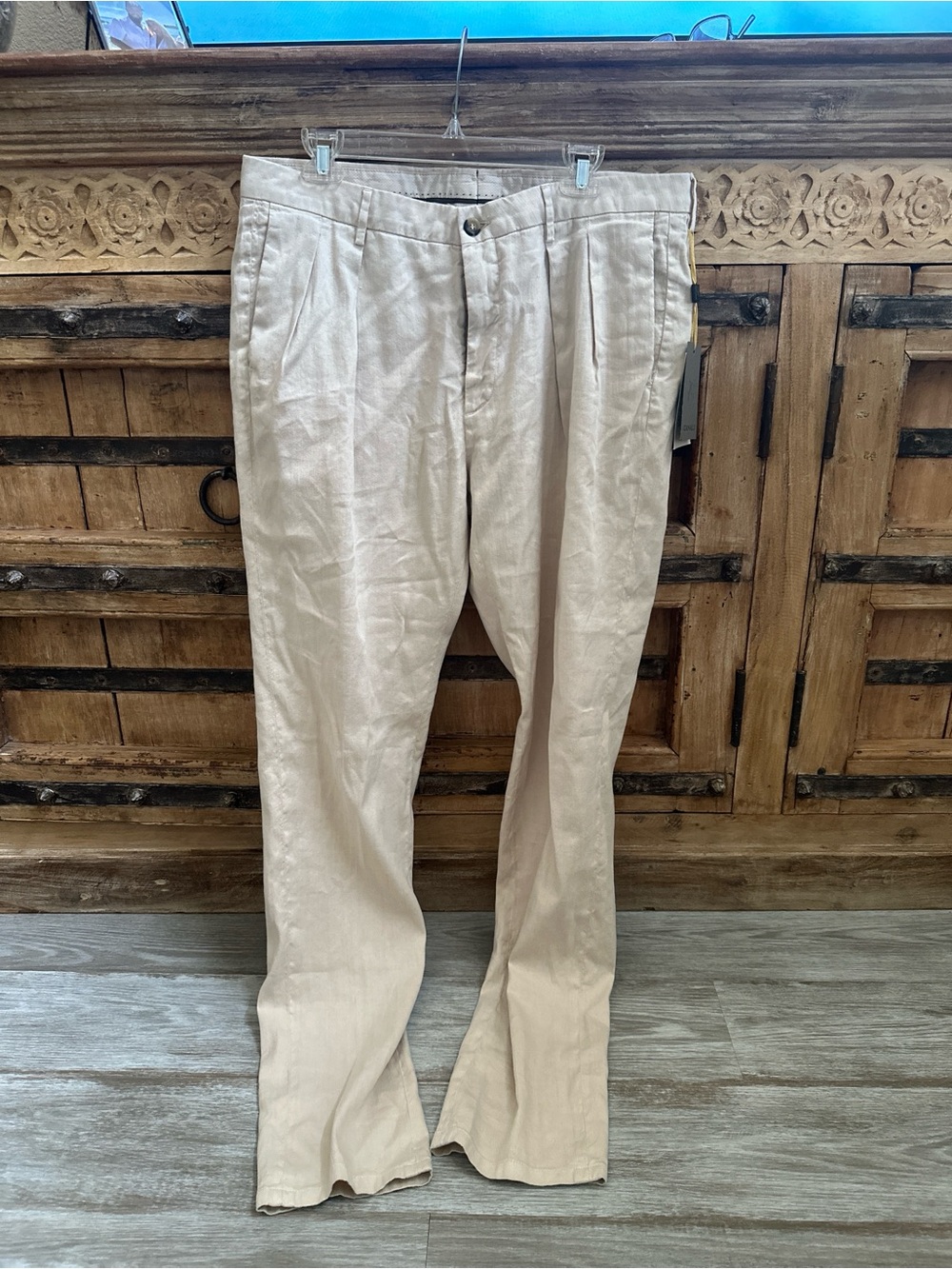 NEW Canali Men's Khaki Pants Metropolitan Fit Size 54 EU/ 36 US Made in Italy